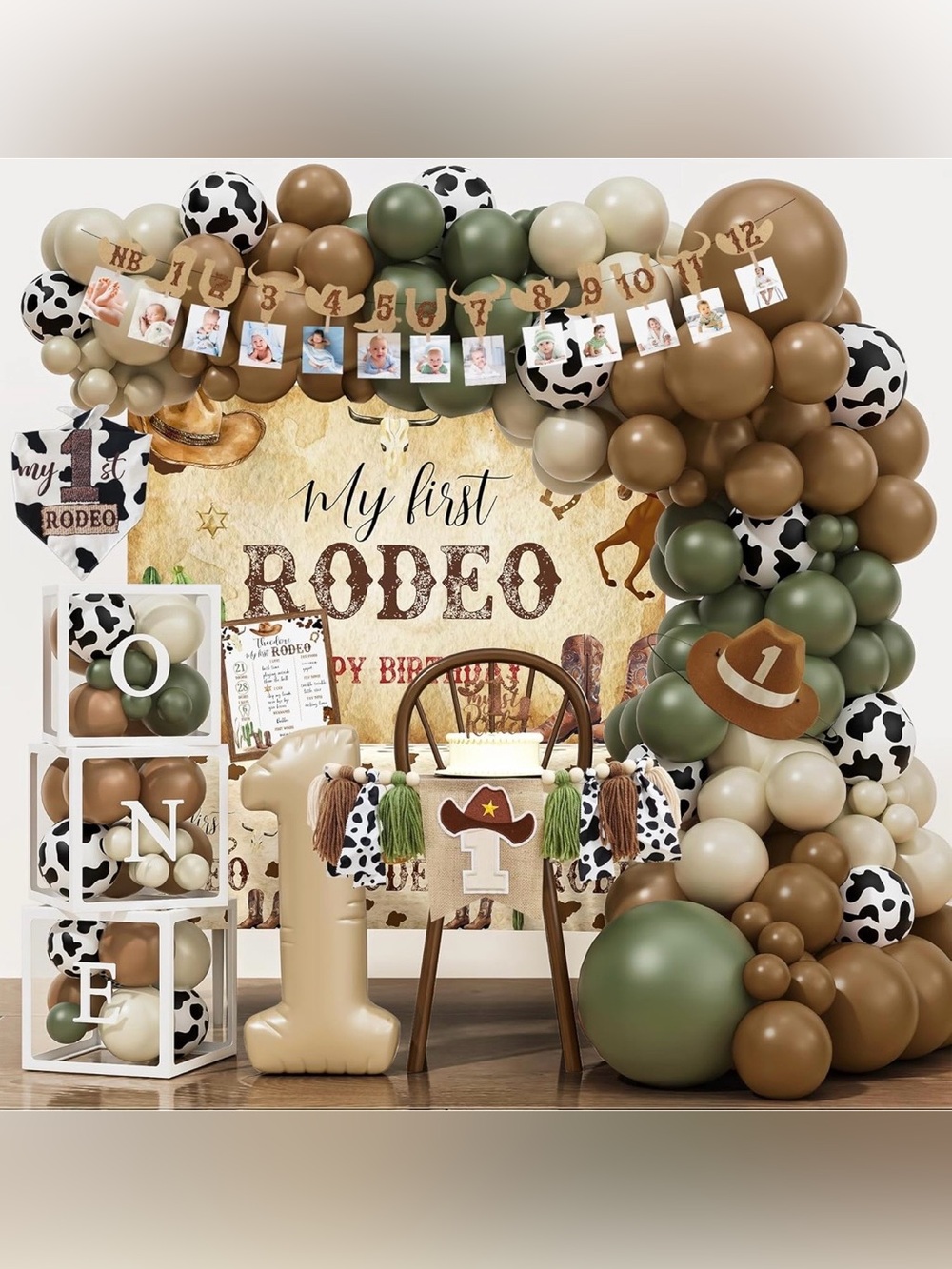 Western Cowboy 1st Birthday Decorations, My First Rodeo Birthday Party Supplies